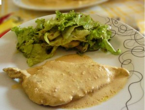 Receita de Frango com Molho de Natas e Pimentas