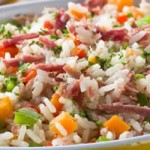 Salada de Carne, arroz e Abobora