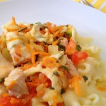 Receita de Orelhinhas com cenoura e alho-francês