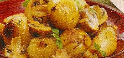 Receita de Cebolinhas Estufadas com cogumelos