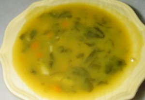 Receita de Creme de Grão com Espinafres