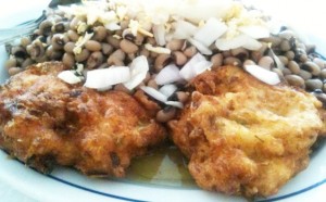 pataniscas com feijão frade