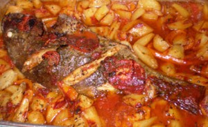 pargo no forno com batatinhas