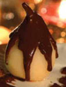 pêra com chocolate