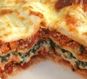 lasanha de soja e courgetes