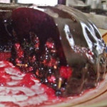 gelatinas coloridas com coulis de frutas