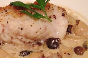 tamboril com cogumelos