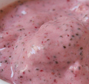 mousse de morango com chia