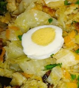 bacalhau envolvido em salada