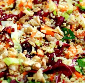 salada colorida de couscous