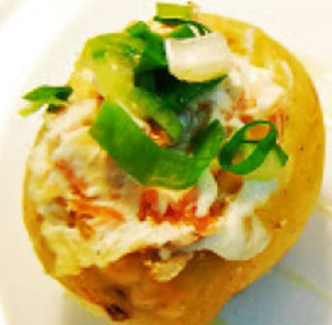 batata recheada com alho frances e salmao