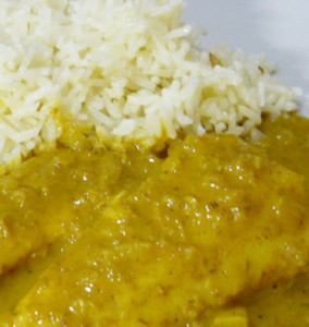 filetes ao carinho de camarao com caril