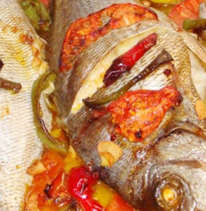 douradas fritas com pimentos