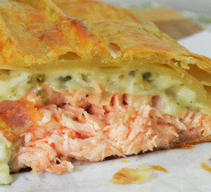 massa folhada com bacalhau e salmao