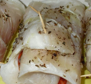 filetes enrolados com salmao